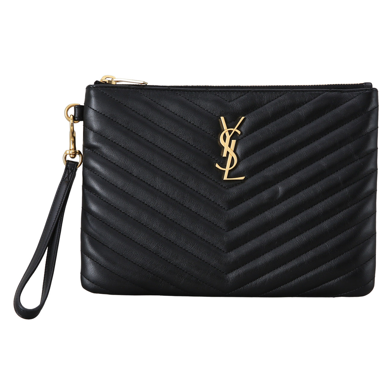 Yves Saint Laurent(USED)생로랑 379039 모노그램 쉐브론 파우치
